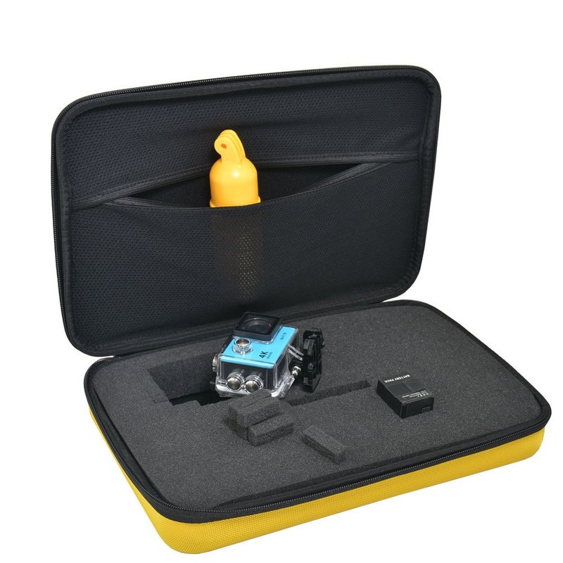 Ruittos Large Carrying Case with Customizable Foam Protective Storage Case for Sports Camera SJCAM Monopole Accessories Yi 4K LCD SD Cards Batteries Feiyu Gimbal Digital Camera Case - Image 3
